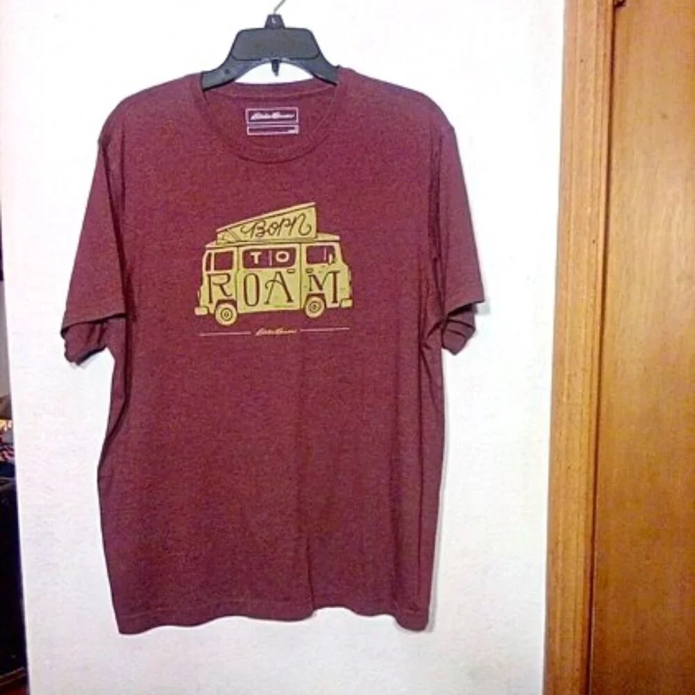 Eddie Bauer Born to Roam VW Bus 60's 70's Camper Van T-Shirt Men's Size L - Picture 3 of 10